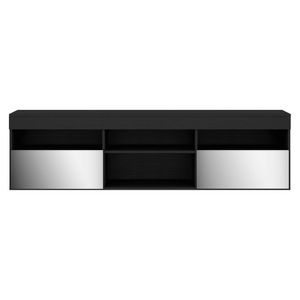 Rack Suspenso com Espelho para TV até 65" Multimóveis Paris FG3331 com 2 Portas Preto