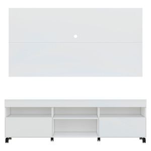Rack com Rodízios e Painel para TV até 65" Multimóveis Londres FG3335 Branco