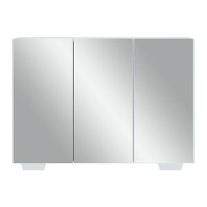 Aparador Buffet 3 Portas com Espelho e Pés Quadrados Vegas Multimóveis MP1014 Branco
