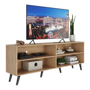 Rack para TV 75" Retrô Jazz Multimóveis MP1017 Rustic/Preto