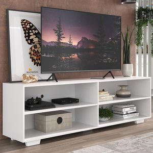 Rack para TV 75" com Pés Jazz Multimóveis MP1018 Branco