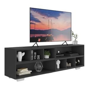 Rack para TV 75" com Nichos e Pés Jazz Multimóveis MP1023 Preto/Branco