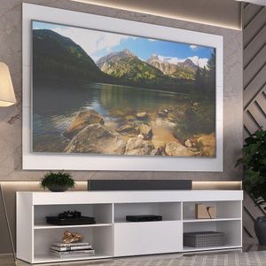 Rack com Painel e Suporte TV até 75" Web Multimóveis MP1051 Branco