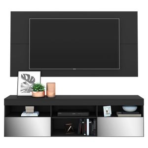 Rack com Painel P/TV até 65" e Espelho Flórida Multimóveis Preto