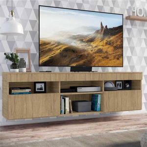 Rack TV 65" Suspenso com  2 Portas Paris Multimóveis Rustic