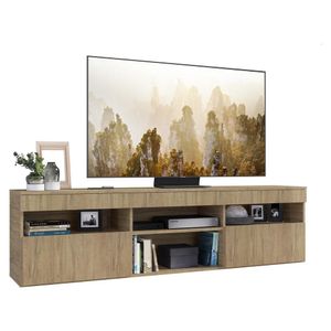 Rack TV 65" Suspenso com  2 Portas Paris Multimóveis Rustic