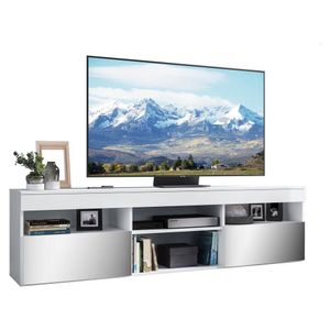 Rack TV 65" com Espelho e 2 Portas Paris Multimóveis Branco