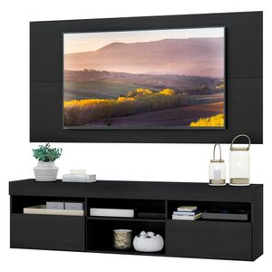 Rack com Painel para TV até 65" com 2 Portas Londres Multimóveis Preto