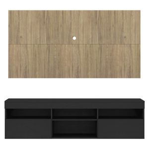 Rack com Painel para TV até 65" Suspenso com 2 Portas Londres Multimóveis Preto/Rustic