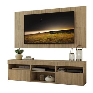 Rack com Painel TV 65" Londres Multimóveis Suspenso e 2 portas Rustic