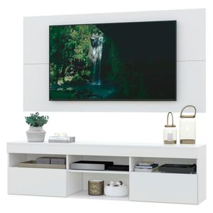 Rack com Painel e Suporte para TV até 65" com 2 Portas Londres Multimóveis Branco