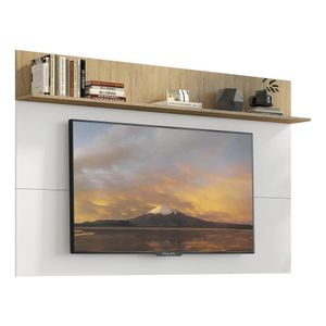 Painel TV 65" c/ Prateleira Amsterdã Plus Multimóveis Branco/Rustic