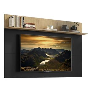 Painel TV 65" c/ Prateleira Amsterdã Plus Multimóveis Preto/Rustic