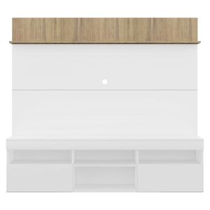 Rack com Painel TV 65" Madri Multimóveis com Suporte e Prateleira Branco/Rustic