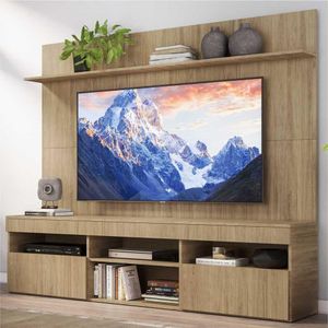 Rack com Painel TV 65" Madri Multimóveis com Suporte  e Prateleira Rustic