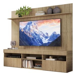 Rack com Painel TV 65" Madri Multimóveis com Suporte  e Prateleira Rustic