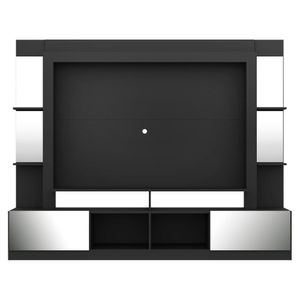 Rack Estante com Suporte TV 65" e Espelho Oslo Multimóveis Preto/Tenerife
