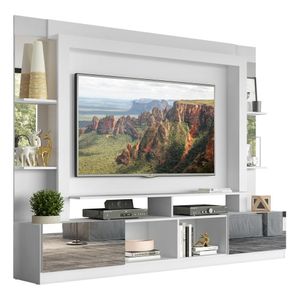 Rack Estante com Suporte TV 65" e Espelho Oslo Multimóveis Branco