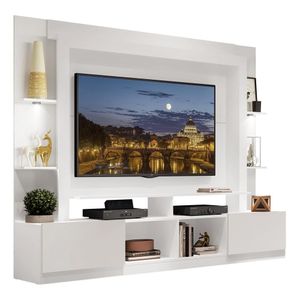 Rack Estante c/ Suporte TV 65" e Leds Berlim Multimóveis Branco