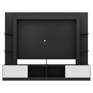 Rack Estante com Painel e Suporte TV 65" e 2 portas Oslo Multimóveis Preto/Branco