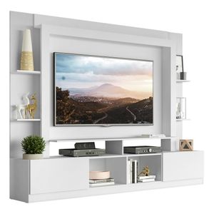 Rack Estante com Painel e Suporte TV 65" e 2 portas Oslo Multimóveis Branco