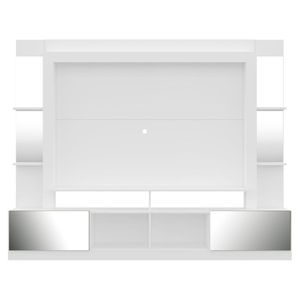 Rack Estante com Painel TV 65" e Espelho Oslo Multimóveis Branco/Madeirado
