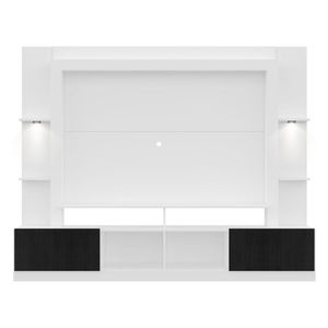 Rack Estante TV 65" com Leds Berlim Multimóveis Branco/Preto