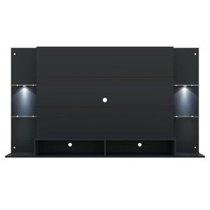 Painel TV 60" com 2 Leds e Prateleiras de Vidro Vegas Multimóveis Preto