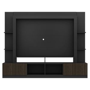 Rack Estante com Painel TV 65" e 2 portas Oslo Multimóveis Preto/Tenerife