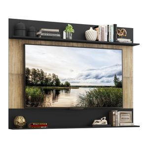 Painel TV 65" com Prateleiras Amsterdã Classic Multimóveis Rustic/Preto