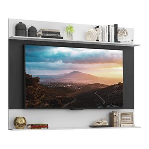 Painel TV 65" com Prateleiras Amsterdã Classic Multimóveis Preto/Branco