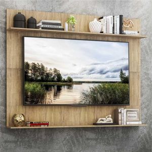 Painel TV 65" com Prateleiras Amsterdã Classic Multimóveis Rustic