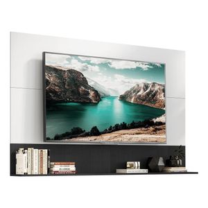 Painel TV 65" com Prateleira Amsterdã Up Multimóveis Branco/Preto