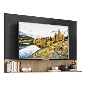 Painel TV 65" com Prateleira Amsterdã Up Multimóveis Preto/Rustic