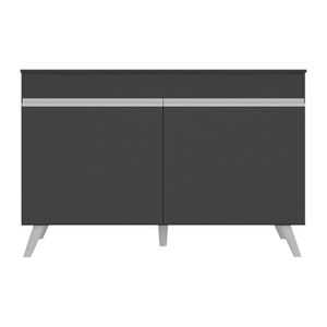Balcão Cozinha Gabinete Pia 120 cm 2 Portas Veneza Multimóveis MP3738 Preto/Branco