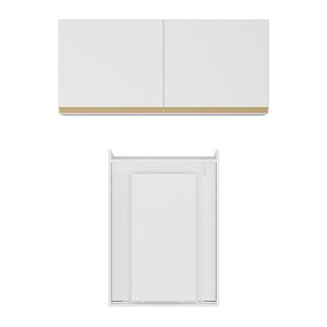 Conjunto Lavanderia Multiuso Armário e Mesa Dobrável Multimóveis MP5018 Branco