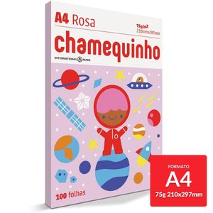 Papel Sulfite Chamequinho ROSA 75g/m  A4 21x29,7cm 100 FL