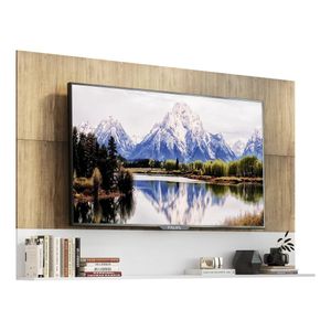 Painel TV 65" com Prateleira Amsterdã Up Multimóveis Rustic/Branco