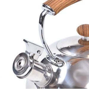 Chaleira em Inox com Alça na Cor Bambu 2,5 Litros Mimo Style