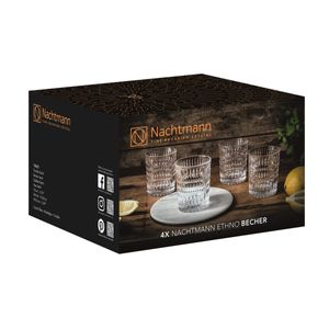 4 Copos Baixos Ethno em Vidro Cristal 294ml Nachtmann