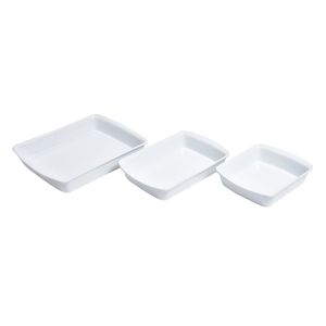 Travessa Retangular em Cerâmica 31x20cm 1,7L Kenya Branca