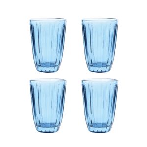 4 Copos Altos em Cristal Ecológico 310ml Azul