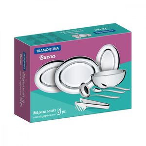 Kit para Servir Tramontina Buena em Aço Inox 8 Peças