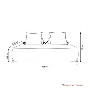Sofá Modulado 5 Lugares com Almofadas Soltas Pés Madeira Maciça 320cm Homer Bouclê Terracota G63 - Gran Belo
