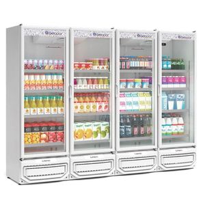 Expositor Vertical 4 Portas De Vidro Gcvr1950 Gelopar Refrigerador 1979 Litros Branco 220v