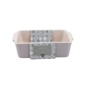 Travessa Retangular Cerâmica 500ml 5x13x20cm Aveiro Cinza