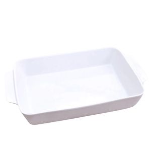 Travessa Retangular em Cerâmica 25L 7,4x21,2x37,5cm Évora Branca