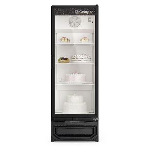 Expositor Vertical Porta De Vidro Gptu40el Gelopar Refrigerador 410 Litros Preto 110v