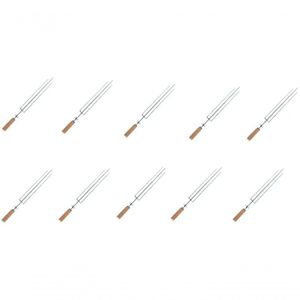 Kit 10 Espetos Tridente Inox Giratório Lobo Churrasqueiras Tamanho 30