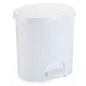 Lixeira 6l Rattan Branco Ref.052/b Nitron